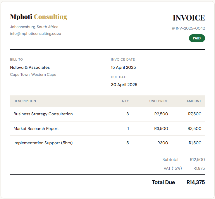 Stop Chasing Invoices. Start Getting Paid. | Mphoti Consulting